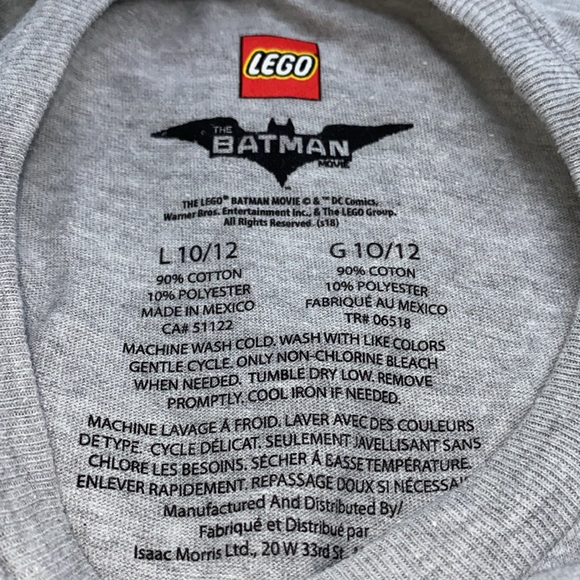 Lego Team Batman Boys Graphic T-Shirt Size 10-12 Grey Robin Superhero - Picture 6 of 8